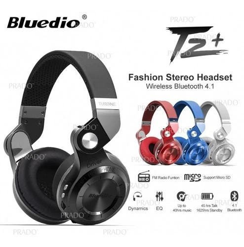 Fone Bluetooth Bluedio T2 Plus com Rádio Fm Cartão SD e Microfone - Branco - 7