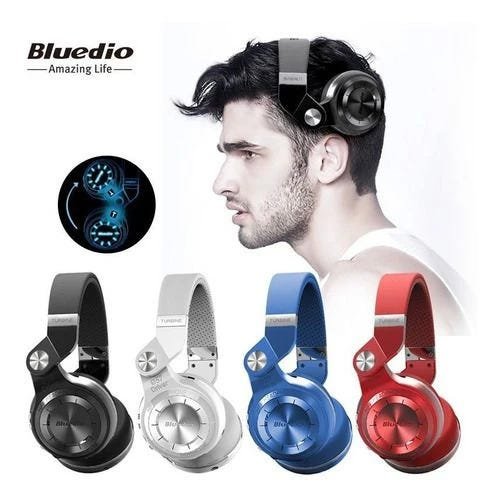 Fone Bluetooth Bluedio T2 Plus com Rádio Fm Cartão SD e Microfone - Branco - 3