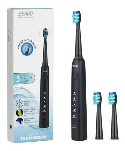 Escova Dental Elétrica Seago SG 507 - Preto - 1
