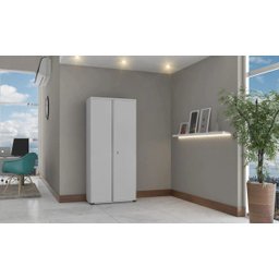 Armário Multiuso de Aço Organizador 2 Portas 3 Prateleiras com Fechadura 170M - 2