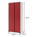 Ver imagem 3 de Armário De Aço Organizador 04 Prateleiras E Fechadura - Vermelho