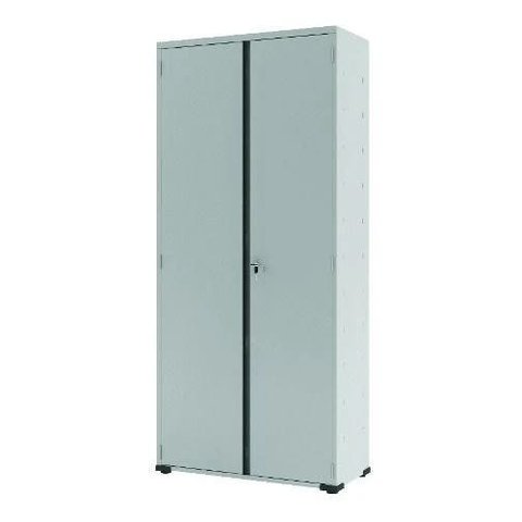 Armário De Aço Organizador 04 Prateleiras E Fechadura - Cinza Cristal