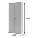 Ver imagem 3 de Armário De Aço Organizador 04 Prateleiras E Fechadura - Cinza Cristal