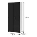 Ver imagem 2 de Armário De Aço Organizador Fechadura 03 Prateleiras 1,50m - Preto