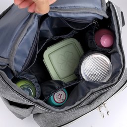 Mochila Maternidade Usb+porta Mamadeira+trocador:AZUL - 4