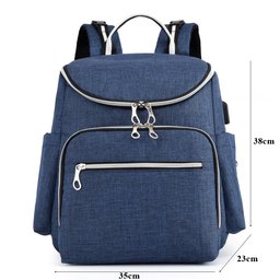 Mochila Maternidade Usb+porta Mamadeira+trocador:AZUL - 3