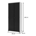 Ver imagem 4 de Armário De Aço Organizador 04 Prateleiras E Fechadura - Preto