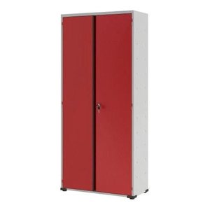 Armário De Aço Organizador Fechadura 03 Prateleiras 1,50m - Vermelho