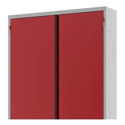 Armário De Aço Organizador Fechadura 03 Prateleiras 1,50m - Vermelho - 3