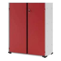 Armário De Aço Organizador Fechadura 03 Prateleiras 1,50m - Vermelho - 5