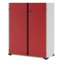 Ver imagem 5 de Armário De Aço Organizador Fechadura 03 Prateleiras 1,50m - Vermelho