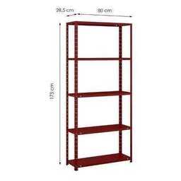 Estante de Aço Multiuso de 05 Prateleiras - Vermelho - 2