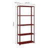 Estante de Aço Multiuso de 05 Prateleiras - Vermelho - 2
