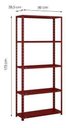 Ver imagem 2 de Estante de Aço Multiuso de 05 Prateleiras - Vermelho