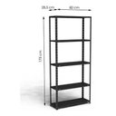 Ver imagem 5 de Estante de Aço Multiuso de 05 Prateleiras - Preto