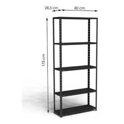 Estante de Aço Multiuso de 05 Prateleiras - Preto - 5