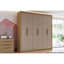 Ver imagem 1 de Guarda Roupa Solteiro Open M569 6 Portas e 2 Gavetas Nogueira/Fendi - Kappesberg