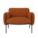 Ver imagem 6 de Kit Poltrona Cadeira Decorativa + Puf Serrana Zahav Estofado:bouclé Terra Cota Courino