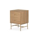 Ver imagem 2 de Mesa de Cabeceira Maya 2 Gavetas 43 Cm X 40 Cm Tauari/dourado