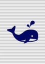 Ver imagem 2 de Kit 2 Quadros Baleia e Golfinho Azul Marinho Listrado