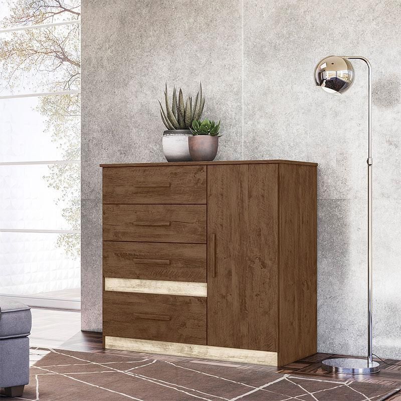 Cômoda Sapateira Vênus Castanho Wood Flex - Moval | MadeiraMadeira