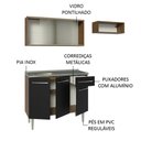 Ver imagem 5 de Armário de Cozinha Compacta 165cm com Pia Rustic/Preto Emilly Madesa 05