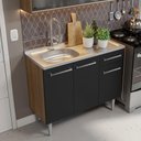 Ver imagem 7 de Armário de Cozinha Compacta 165cm com Pia Rustic/Preto Emilly Madesa 05