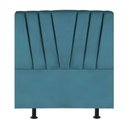 Ver imagem 1 de Cabeceira Casal Box de Cama Estofada 140 Cm Lile Suede Azul Turquesa