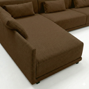 Ver imagem 4 de Sofá de Canto 5 Lugares com Chaise Lado Direito em Sarja 336x196cm Marrom