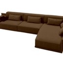 Ver imagem 2 de Sofá de Canto 5 Lugares com Chaise Revestimento em Sarja 336x74cm