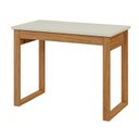 Ver imagem 2 de Escrivaninha Mesa de Escritório Industrial 100% MDF 100cm Branco Off White com Freijó