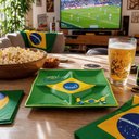 Ver mais imagens de Petisqueira Grande com Divisórias Brasil Bandeira Copa do Mundo Prato para Petiscos