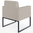 Ver imagem 7 de Poltrona Decorativa para Sala Estar e Recepção Base Fixa de Metal Helô L02 Linho Bege - Lyam