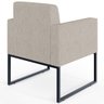 Poltrona Decorativa para Sala Estar e Recepção Base Fixa de Metal Helô L02 Linho Bege - Lyam - 7