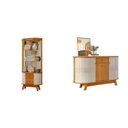 Ver imagem 2 de Conjunto Buffet Monza Cristaleira Moss com Porta em MDF Curvo e LED Cinamomo/Off White