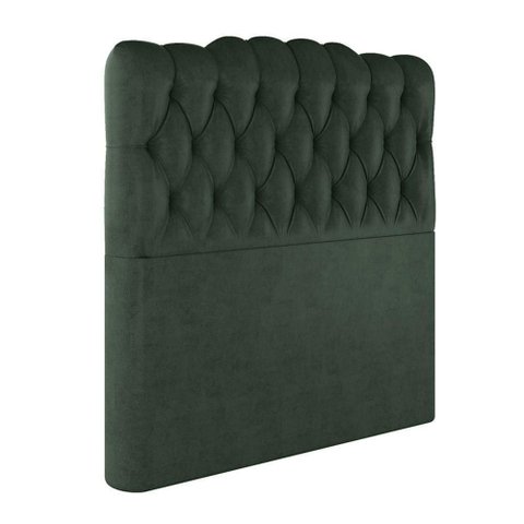 Cabeceira Estofada Casal 140 Cm Prisma Veludo Verde