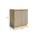 Ver imagem 4 de Balcão para Cozinha 2 Portas Elite Yescasa Marrom/Canary/Avela