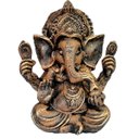 Ver imagem 1 de Estatua Ganesha Resina 19cm Marrom Prosperidade e Sabedoria