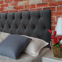Ver imagem 2 de Cabeceira Painel Estofada Luna Suede Liso Cinza 195X80 Rbl