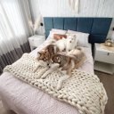 Ver imagem 3 de Manta Peseira casal 0,60x2,00m cama/sofá Maxi Tricot - MAGMA COTTON