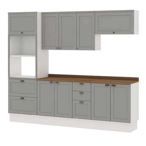 Armário de Cozinha Modulada 2,70m 10 Peças Iluminata Genialflex