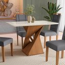Ver imagem 3 de Conjunto Sala de Jantar Luna Kappesberg 4 Cadeiras Veludo Titanio