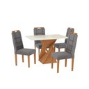 Ver imagem 2 de Conjunto Sala de Jantar Luna Kappesberg 4 Cadeiras Veludo Titanio