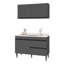 Ver imagem 2 de Armário Cozinha Modulada Compacta com Pia 120cm Milano Multimóveis MCR2475 Grafite/Creme