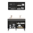 Ver imagem 5 de Armário Cozinha Modulada Compacta com Pia 120cm Milano Multimóveis MCR2475 Grafite/Creme