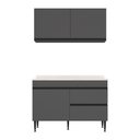 Ver imagem 7 de Armário Cozinha Modulada Compacta com Pia 120cm Milano Multimóveis MCR2475 Grafite/Creme