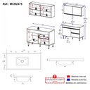 Ver imagem 4 de Armário Cozinha Modulada Compacta com Pia 120cm Milano Multimóveis MCR2475 Grafite/Creme