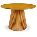 Ver imagem 1 de Mesa Redonda de Jantar Harmony Pés em Madeira Maciça Tampo Cinamomo Cor Mel (apenas a Mesa) 150cm