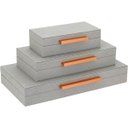 Ver imagem 1 de HOME&CO CAIXA ORGANIZADORA SINTÉTICO CINZA 3PÇ