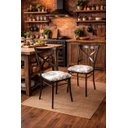 Ver imagem 5 de Kit 2 Cadeiras Catrina Sala de Jantar Apartamento Estilo Industrial Aço Estofado Ramado Preto